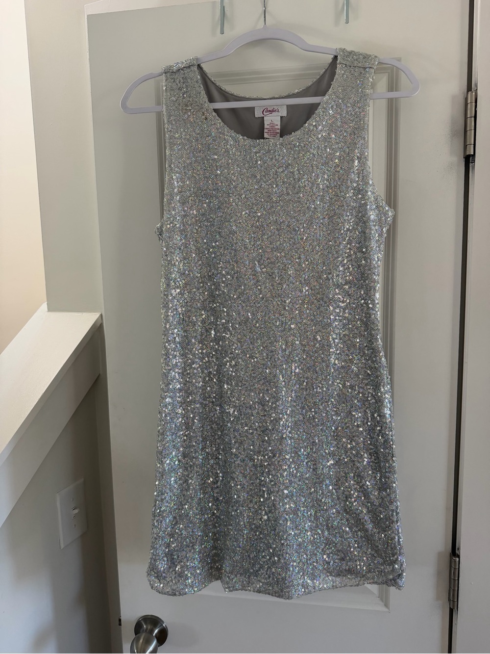 Candie's Stardust Silver Sequin Mini Dress